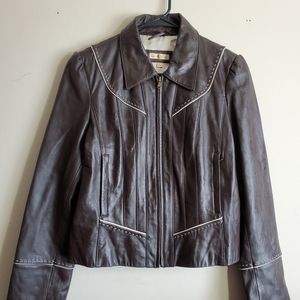 Wilson's Womens Chocolate Brown Leather Jacket L